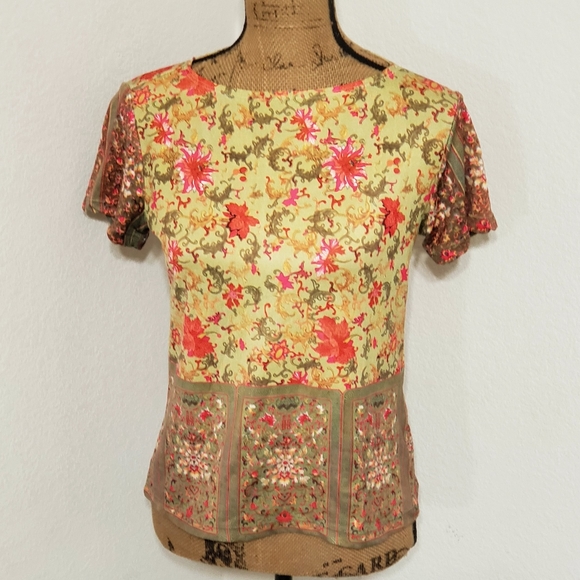 Carol Little short sleeve floral graphic print small - Picture 1 of 6